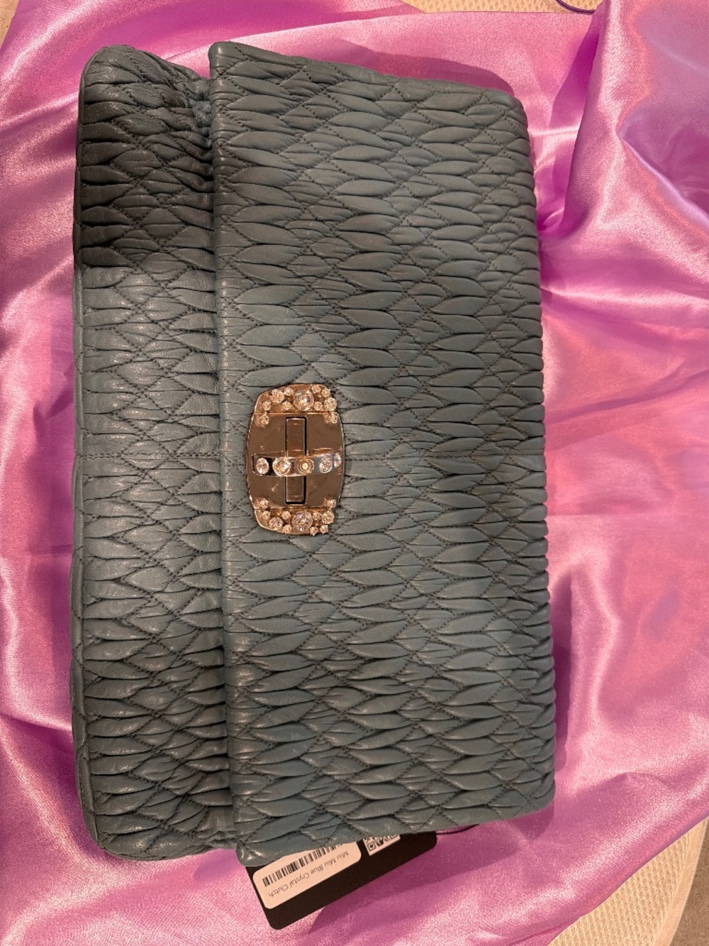 Mui Mui Blue Crystal Clutch